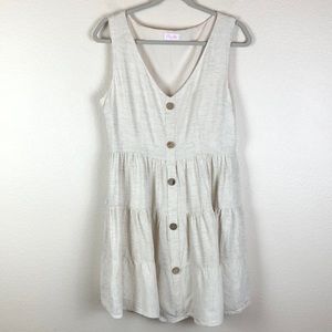 Pink Lily Linen Blend Sleeveless Dress Sz XL